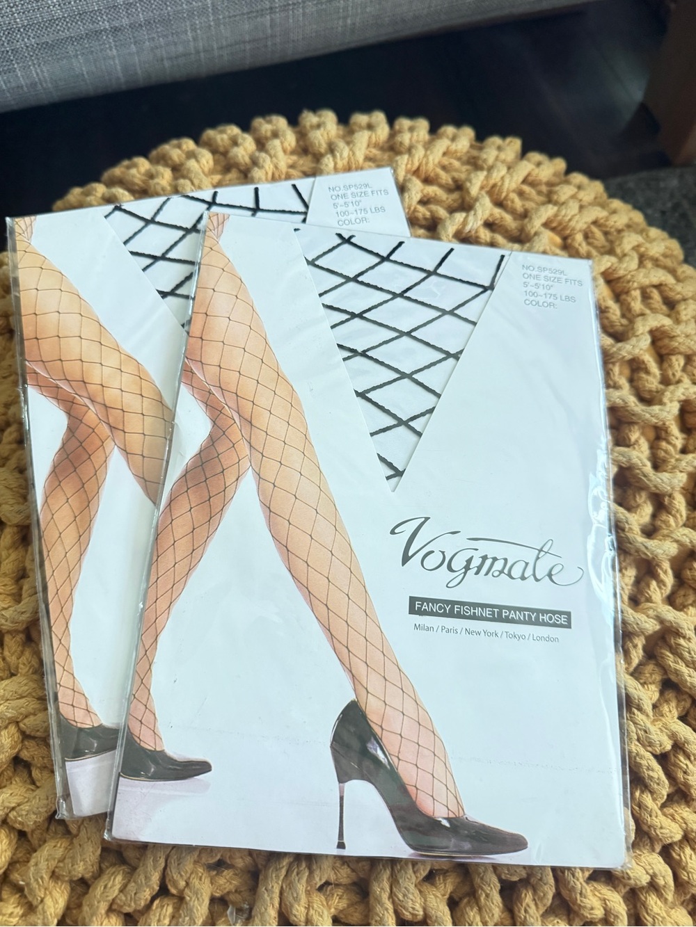 Vogmale Fancy Fishnet Panty Hose - Black
